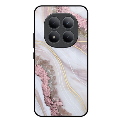 Pink & Gold Gllitter Marble Redmi note 15 Pro + Glass Back Cover Online
