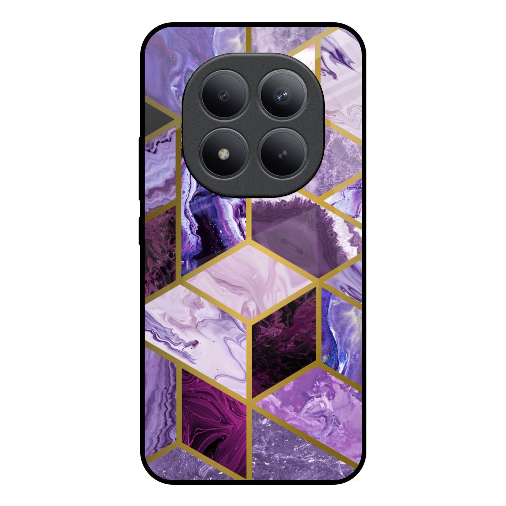 Purple Rhombus Marble Redmi note 15 Pro + Glass Back Cover Online