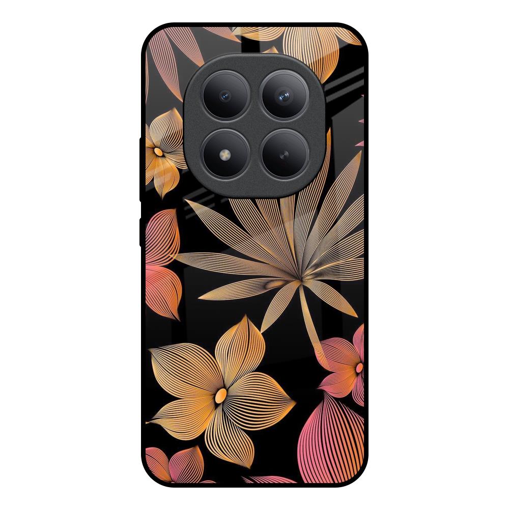 Lines Pattern Flowers Redmi note 15 Pro + Glass Back Cover Online