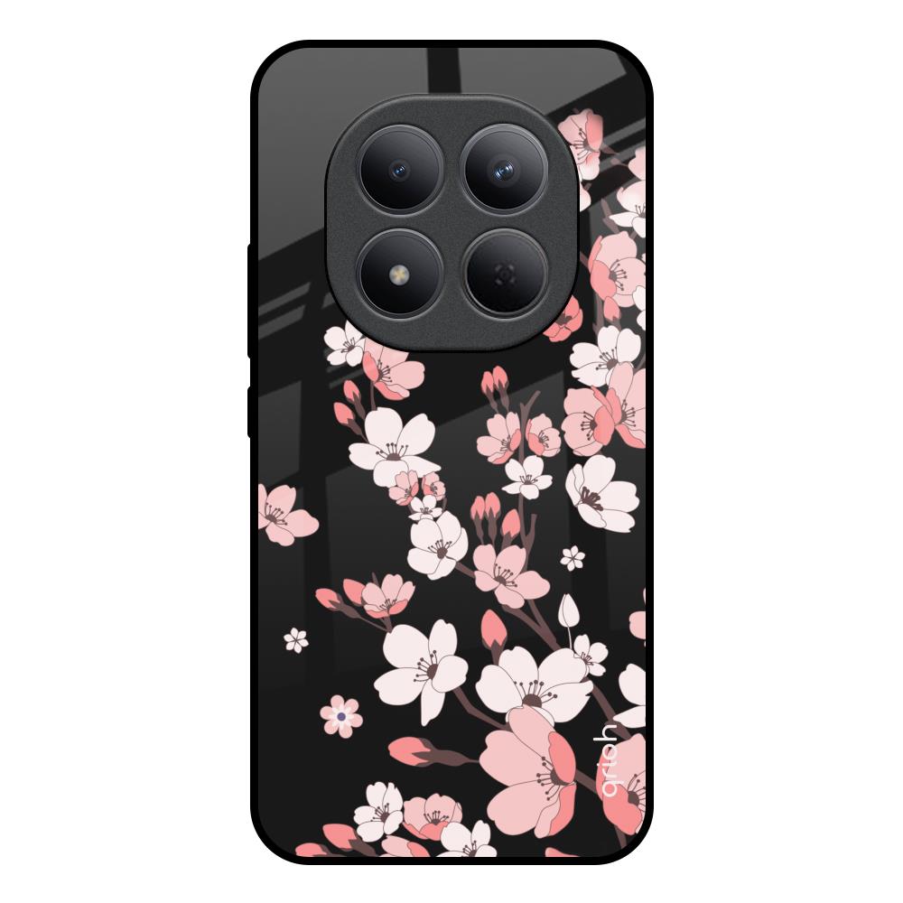 Black Cherry Blossom Redmi Note 15 Pro 5G Glass Back Cover Online