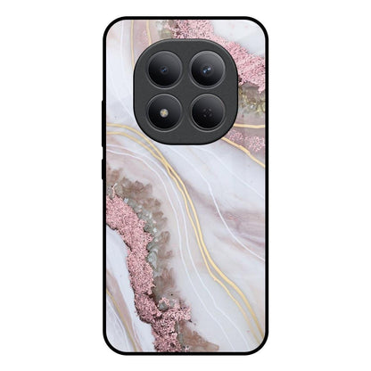 Pink & Gold Gllitter Marble Redmi Note 15 Pro 5G Glass Back Cover Online