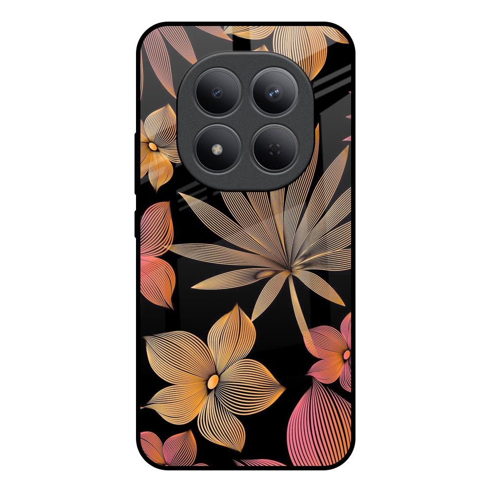 Lines Pattern Flowers Redmi Note 15 Pro 5G Glass Back Cover Online