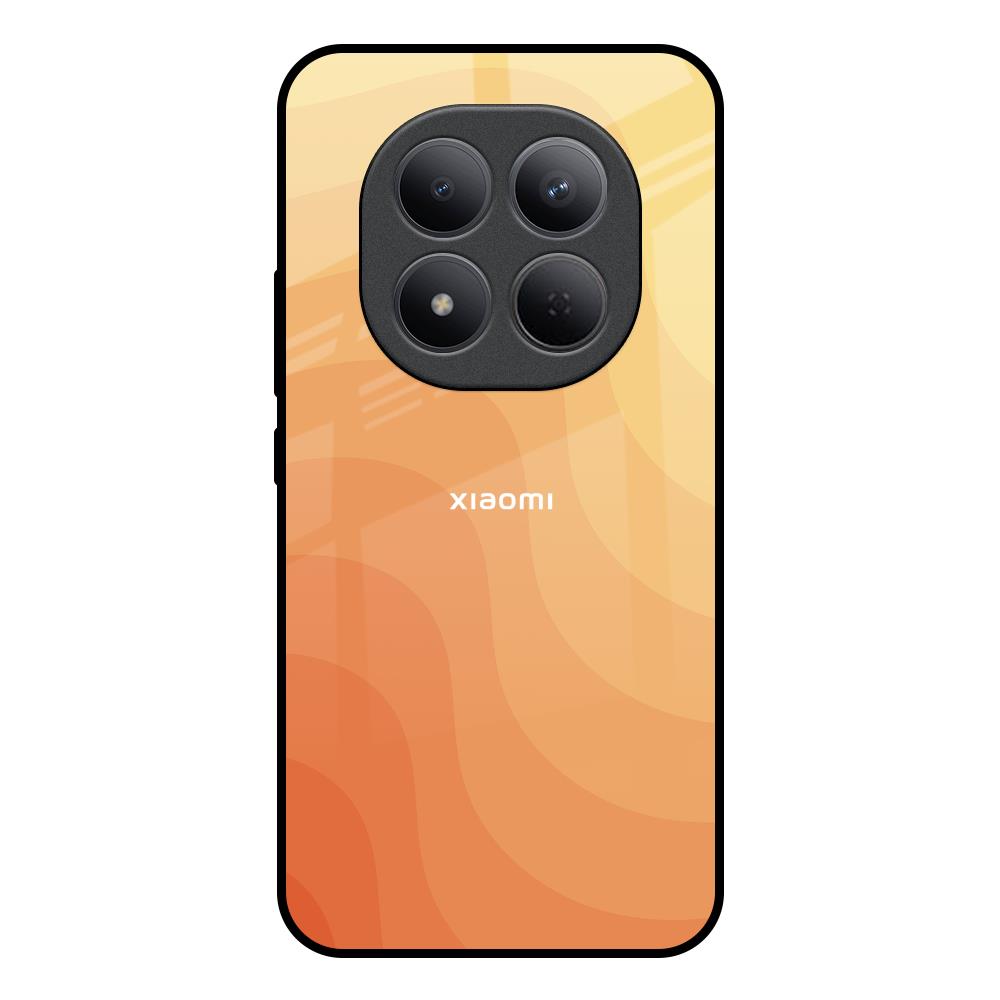 Orange Curve Pattern Redmi Note 15 Pro 5G Glass Back Cover Online