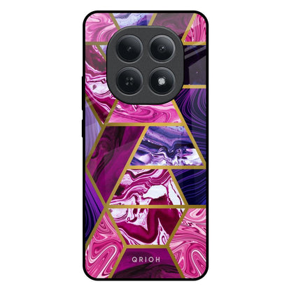 Electroplated Geometric Marble Redmi Note 15 5G Glass Back Cover Online