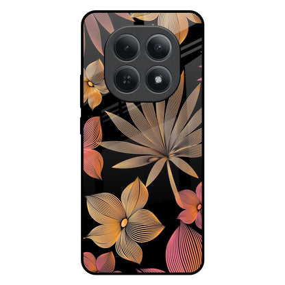 Lines Pattern Flowers Redmi Note 15 5G Glass Back Cover Online