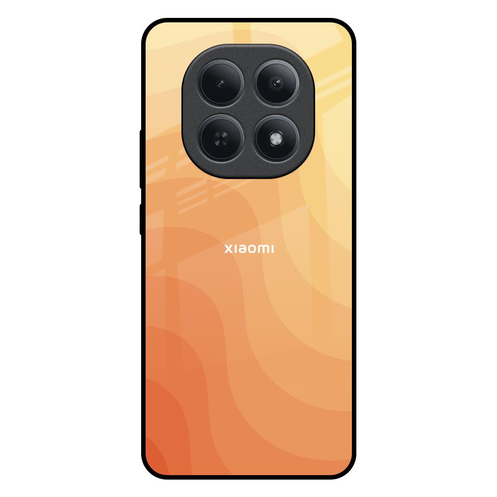 Orange Curve Pattern Redmi Note 15 5G Glass Back Cover Online