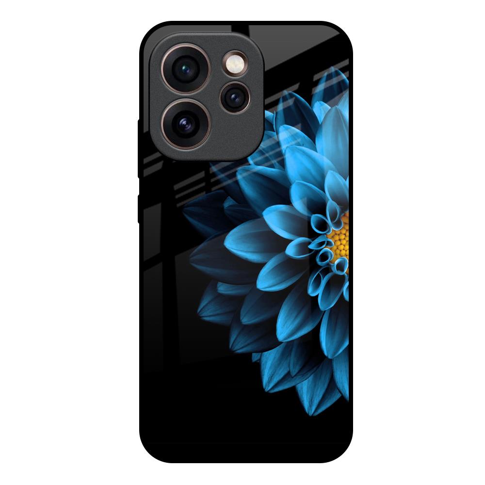 Half Blue Flower Oppo Reno15c 5G Glass Back Cover Online