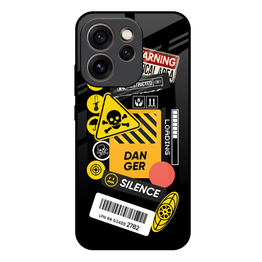 Danger Signs Oppo Reno15c 5G Glass Back Cover Online