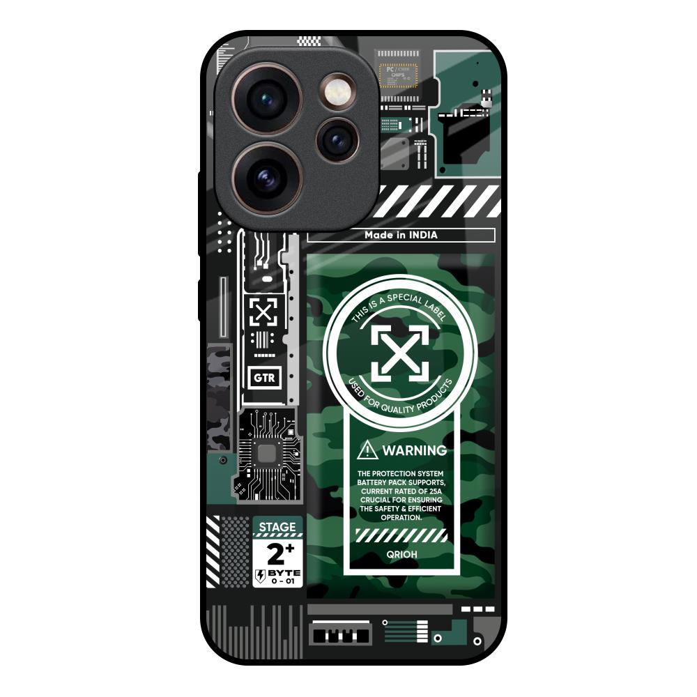 Green Camo Circuit Oppo Reno15c 5G Glass Back Cover Online