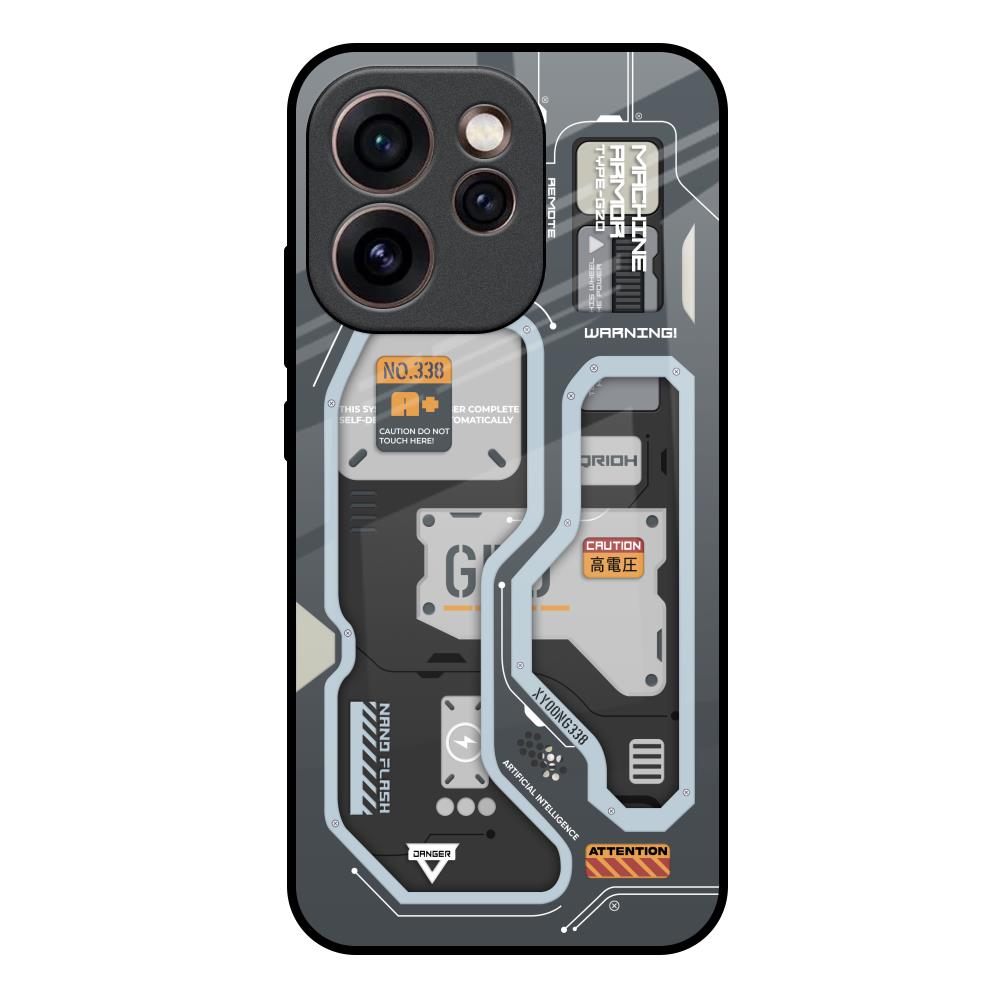 Retro Futuristic Oppo Reno15c 5G Glass Back Cover Online