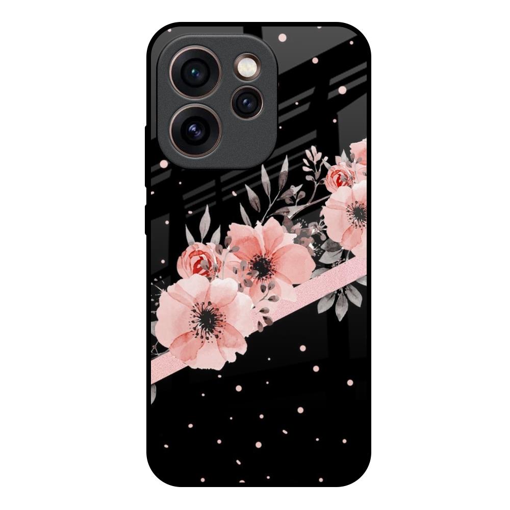 Floral Black Band Oppo Reno15c 5G Glass Back Cover Online
