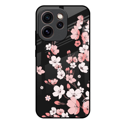 Black Cherry Blossom Oppo Reno15c 5G Glass Back Cover Online