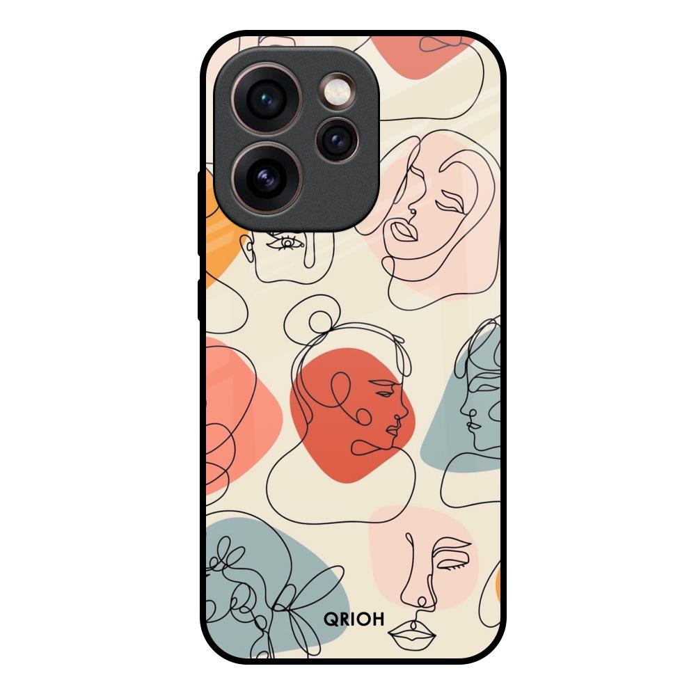 Abstract Faces Oppo Reno15c 5G Glass Back Cover Online
