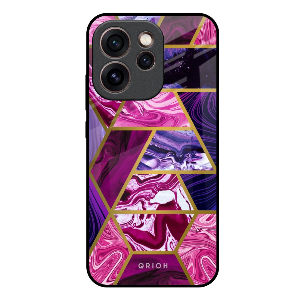 Electroplated Geometric Marble Oppo Reno15c 5G Glass Back Cover Online