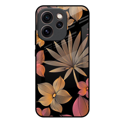 Lines Pattern Flowers Oppo Reno15c 5G Glass Back Cover Online