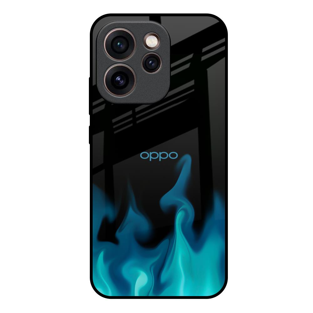 Teal Flames Oppo Reno15c 5G Glass Back Cover Online