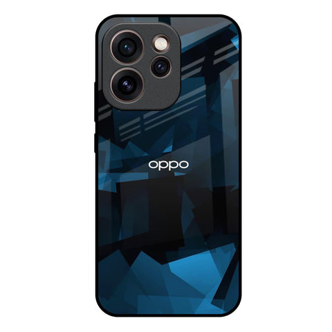 Polygonal Blue Box Oppo Reno15c 5G Glass Back Cover Online