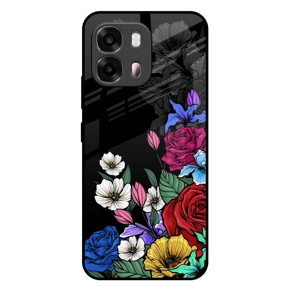 Rose Flower Bunch Art Oppo A6 Pro 5G Glass Back Cover Online