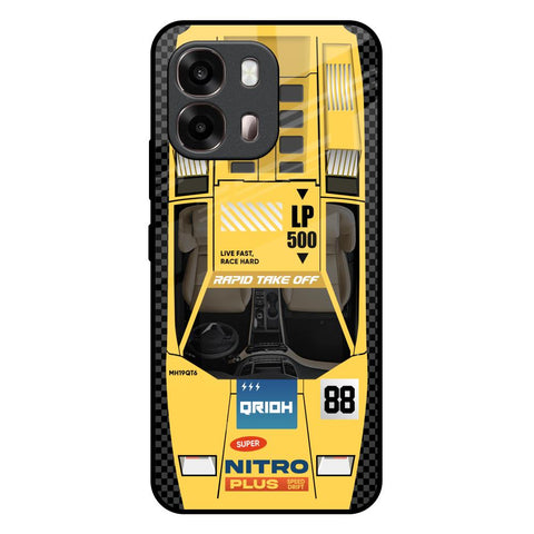 Yellow Racing Car Oppo A6 Pro 5G Glass Back Cover Online