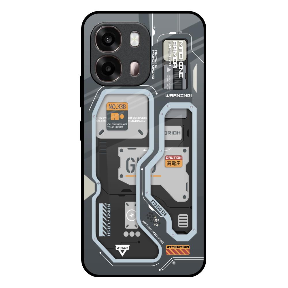 Retro Futuristic Oppo A6 Pro 5G Glass Back Cover Online