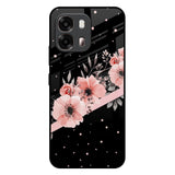 Floral Black Band Oppo A6 Pro 5G Glass Back Cover Online