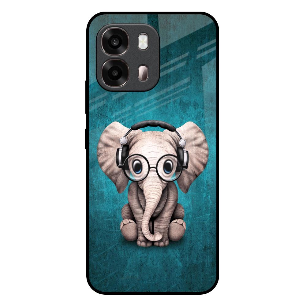 Adorable Baby Elephant Oppo A6 Pro 5G Glass Back Cover Online