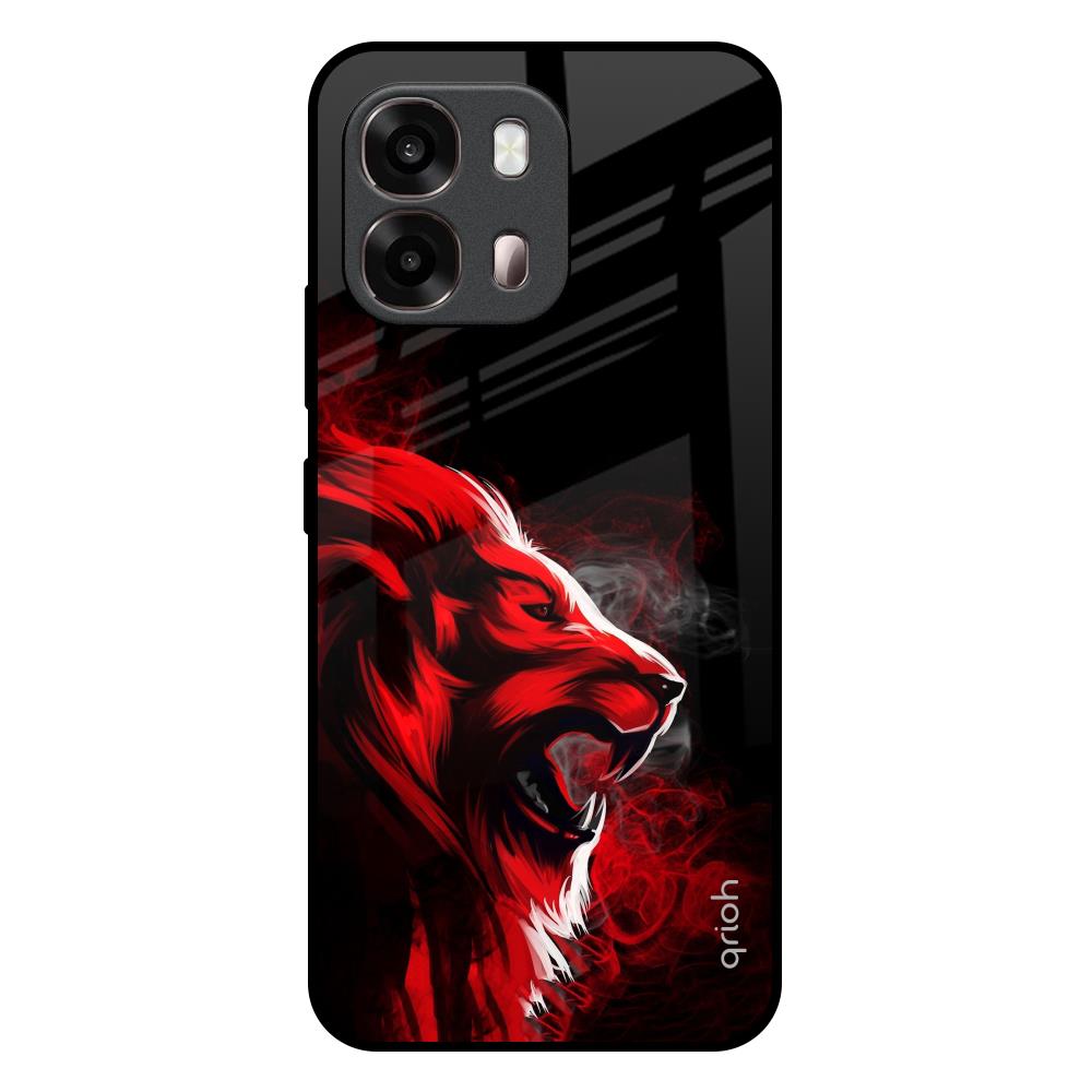 Red Angry Lion Oppo A6 Pro 5G Glass Back Cover Online