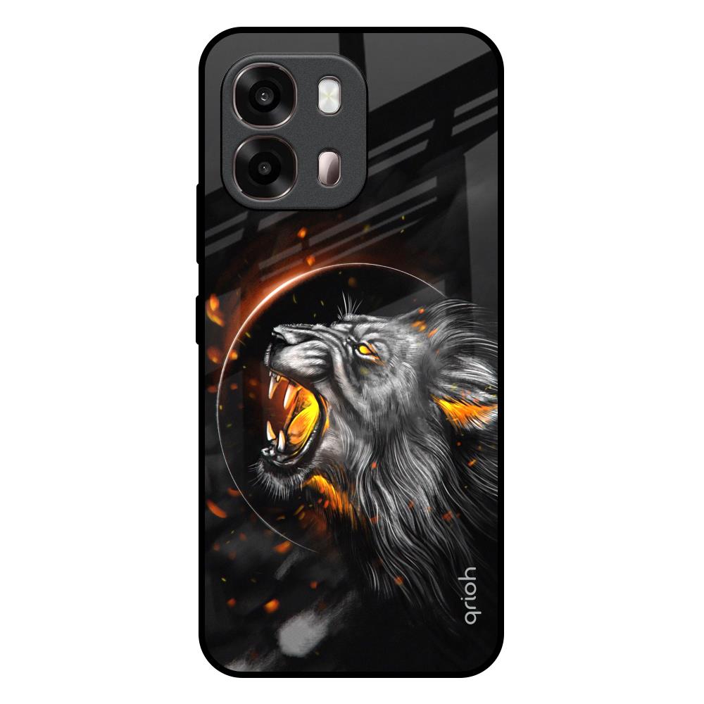 Aggressive Lion Oppo A6 Pro 5G Glass Back Cover Online