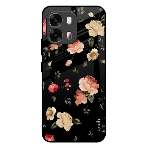 Black Spring Floral Oppo A6 Pro 5G Glass Back Cover Online