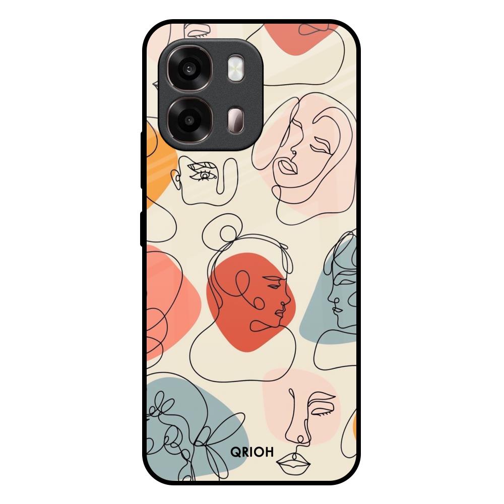 Abstract Faces Oppo A6 Pro 5G Glass Back Cover Online