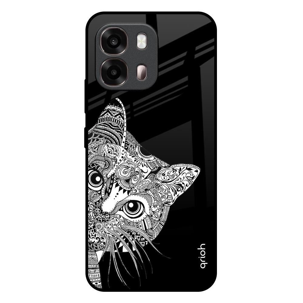 Kitten Mandala Oppo A6 Pro 5G Glass Back Cover Online