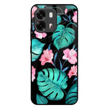Tropical Leaves & Pink Flowers Oppo A6 Pro 5G Glass Back Cover Online