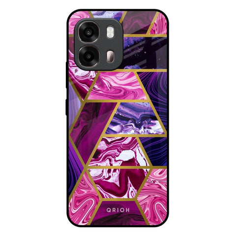 Electroplated Geometric Marble Oppo A6 Pro 5G Glass Back Cover Online