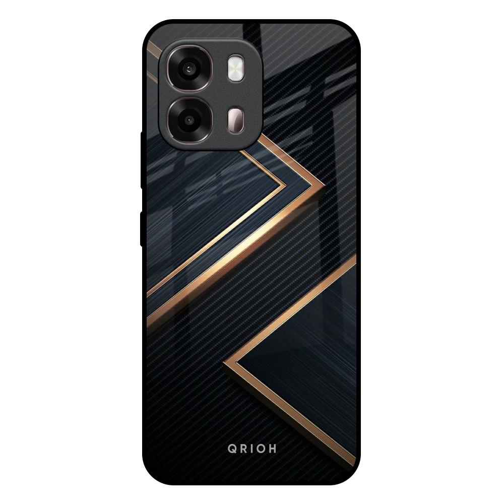 Sleek Golden & Navy Oppo A6 Pro 5G Glass Back Cover Online