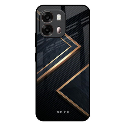 Sleek Golden & Navy Oppo A6 Pro 5G Glass Back Cover Online