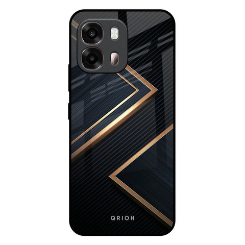 Sleek Golden & Navy Oppo A6 Pro 5G Glass Back Cover Online