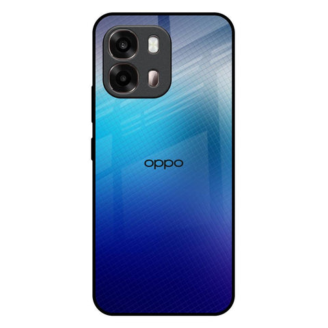 Blue Rhombus Pattern Oppo A6 Pro 5G Glass Back Cover Online