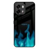 Teal Flames Oppo A6 Pro 5G Glass Back Cover Online