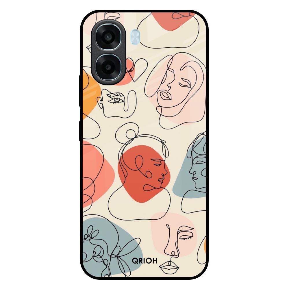 Abstract Faces Oppo A6x 5G Glass Back Cover Online