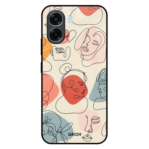Abstract Faces Oppo A6x 5G Glass Back Cover Online