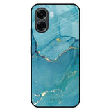 Blue Golden Glitter Oppo A6x 5G Glass Back Cover Online