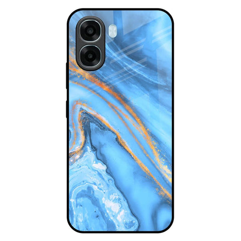 Vibrant Blue Marble Oppo A6x 5G Glass Back Cover Online