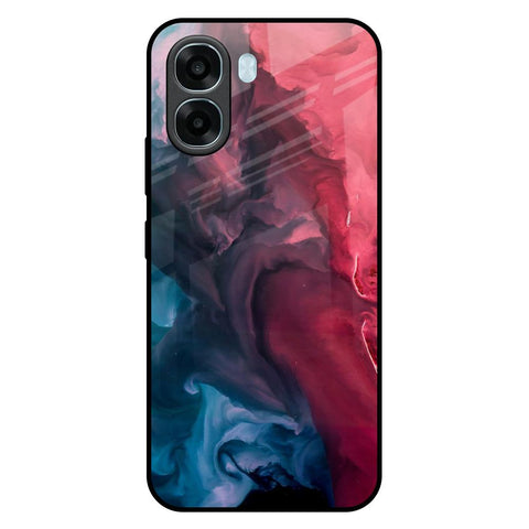 Blue & Red Smoke Oppo A6x 5G Glass Back Cover Online