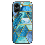 Turquoise Geometrical Marble Oppo A6x 5G Glass Back Cover Online