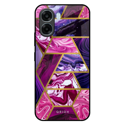 Electroplated Geometric Marble Oppo A6x 5G Glass Back Cover Online