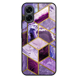 Purple Rhombus Marble Oppo A6x 5G Glass Back Cover Online