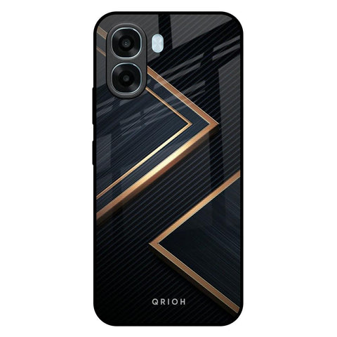 Sleek Golden & Navy Oppo A6x 5G Glass Back Cover Online