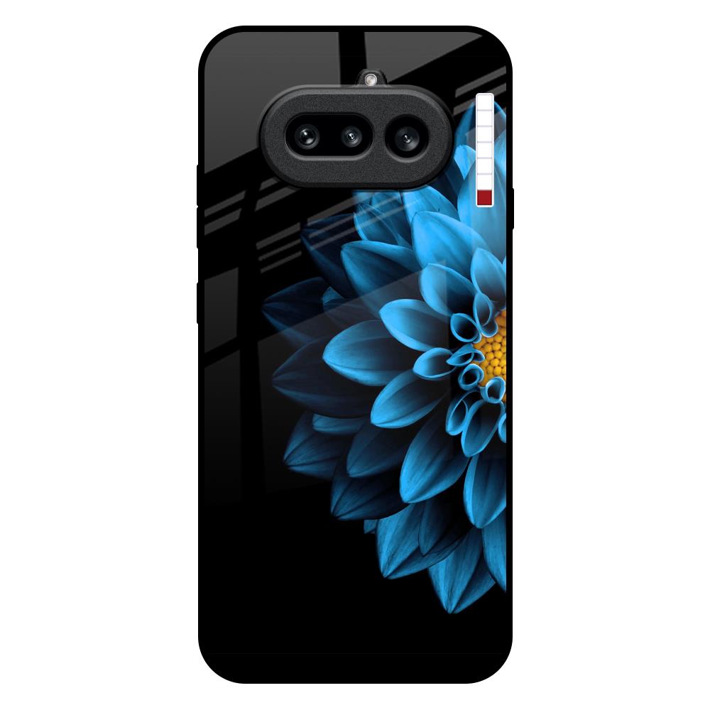 Half Blue Flower Nothing Phone 4a 5G Glass Back Cover Online