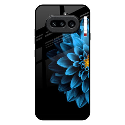 Half Blue Flower Nothing Phone 4a 5G Glass Back Cover Online