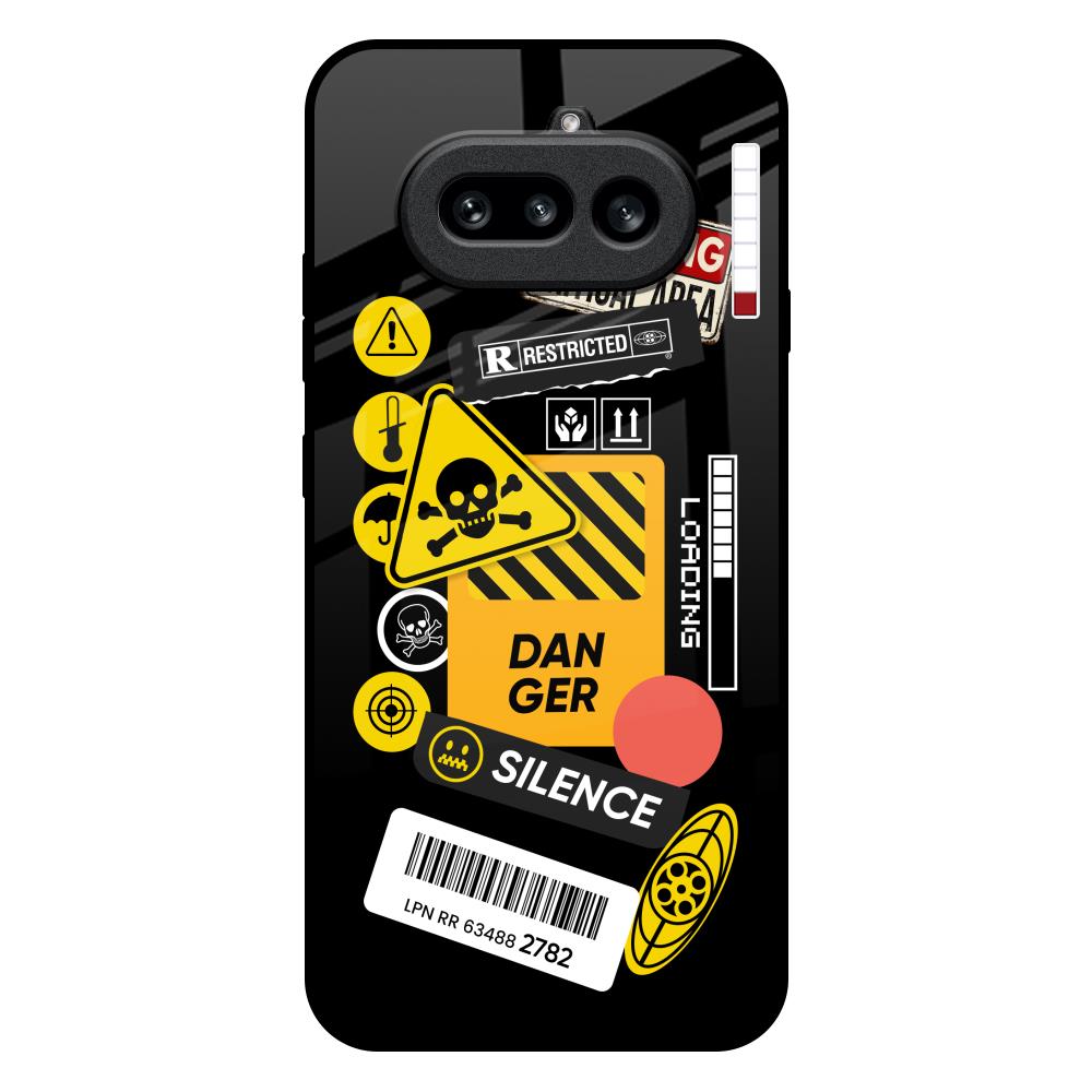 Danger Signs Nothing Phone 4a 5G Glass Back Cover Online